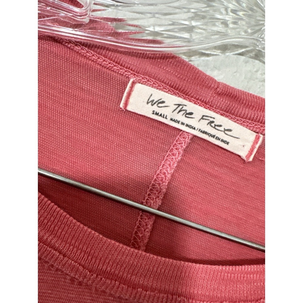 Free People We The Free. Red S Oversize T Shirt Boho Minimal Relaxed Chic - Picture 2 of 4